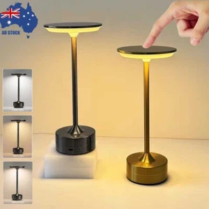 Cordless LED Desk Lamp Touch Dimmable Bar Table Bedside Night Light Rechargeable - Picture 1 of 17