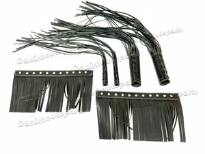 Handlebar Lever Grip Cover Foot Pedal Fringe Tassel Black Leather Indian Chief - Picture 1 of 4