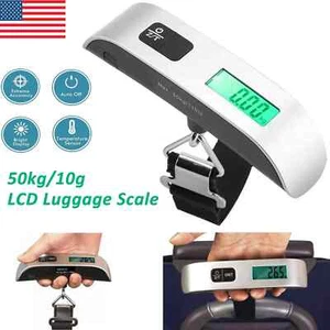 2X Portable Travel LCD Digital Hanging Luggage Scale Electronic Weight 50kg/10g - Picture 1 of 10