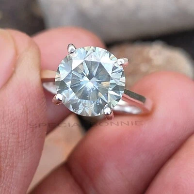 Hermoso anillo certificado de diamantes grises de 3,45 quilates, ¡plata 925! ¡Tachuelas de diamante GRATIS! Foto 1 de 4