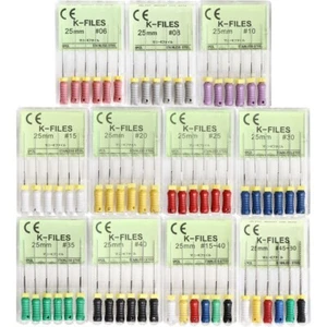 10 Packungen Dental K-FEILEN 21/25mm Endodontische Instrumente Handgebrauch Wurzelkanal K Feile - Bild 1 von 23