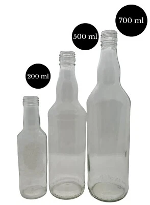 DIAH DO IT AT HOME Glass Bottle with Screw Cap Lid 200ml or 500ml or 700ml Liquor Making Storage