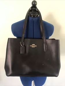 Bolso de Mano COACH Grande Avenue Cuero Negro y Dorado Cartera Maletín para Laptop - Imagen 1 de 19