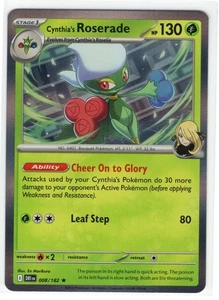 Pokemon Destined Rivals - 008/182 Cynthia's Roserade Holo - Picture 1 of 1