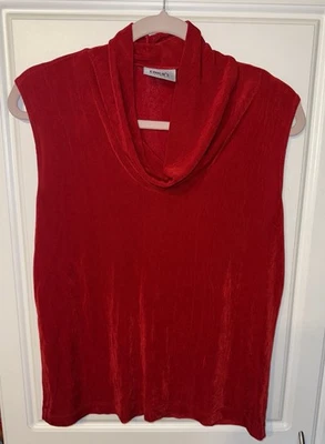 Blusa sin mangas Chico's Red Travelers talla 2 cuello vaca. Versión antigua de Chico Foto 1 de 4