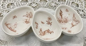 3 Bonboniere/Schmuckhalter in Eierform, handbemalte Hasen, Vintage-Stil - Bild 1 von 6