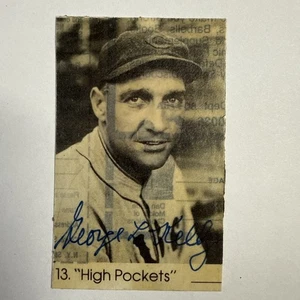 Newspaper Clipping On Cardboard George Highpockets Kelly Auto No COA D. 1984 T1 - Picture 1 of 2