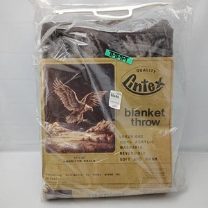 Vintage American Weißkopfseeadler Decke Lintex Neu unbenutzt 60" x 80" - Bild 1 von 3