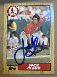 Tarjeta firmada autografiada por Jack Clark 1987 Topps #520 St. Louis Cardnials - Imagen 1 de 2