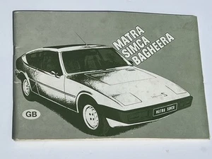 Chrysler Matra Simca Bagheera Owners Handbook UK - Picture 1 of 4