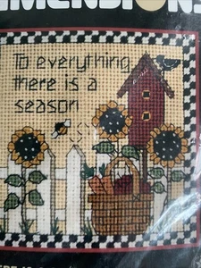 To Everything There is a Season Needlepoint Kit Debbie Mumm NIP 5x5 Sunflowers - Picture 1 of 7