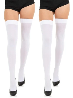 2 Pairs Opaque Thigh High Stockings For Women Sexy Over The Knee Thigh High S... - Image 1 of 4
