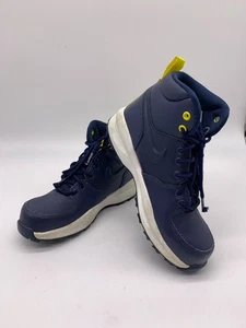 Nike Manoa Big Kinder Stiefel Navy Obsidian Blue-Yellow - Größe 4Y - Gebraucht - Bild 1 von 4