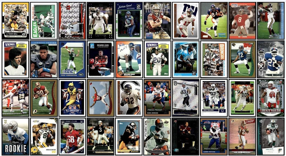 Lote mixto de 75 tarjetas deportivas de fútbol americano 1987-2022 Detroit Lions Foto 1 de 2