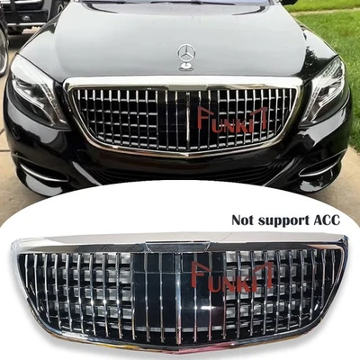 Хромированная решетка в стиле Maybach для Mercedes Benz W222 S-класса 2014-2020 годов выпуска с эмблемой - Изображение 1 из 4