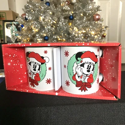 Disney Minnie Navidad Tazas Coleccionista Set De 2 Pack Foto 1 de 4