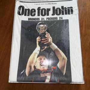 One For John Gazette Elway Denver Broncos Super Bowl XL Vtg 1998 NFL Football - Picture 1 of 9