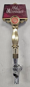 Vintage Old Milwaukee Beer Tap Handle 10.5'' Gold/Silver Tone Red Double Sided - Picture 1 of 6