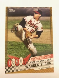 2020 Topps Decade's Best 1950s Jumbo 5x7 Warren Spahn Braves DB5 01/10 - Picture 1 of 1