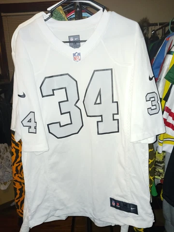 Bo Jackson #34 Las Vegas Raiders Throwback Men's Jersey White Cover