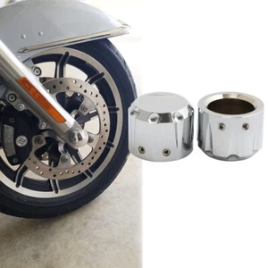 Chrome Thick Cut Front Axle Cap Nut Cover For Harley FLHT Electra Glide Standard - Imagen 1 de 10