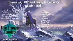 Pokemon Sword And Shield Spectrier 6IV Battle Ready Fast Delivery - Picture 1 of 6