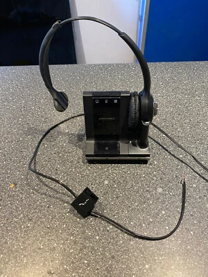 Plantronics WH300 A Over The Head DECT Headset Wireless W02A + Cradle #B8  - Image 1 of 4
