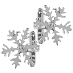 1 par de gemelos de cobre con diseño de copo de nieve para traje camisa joyería decoración - Imagen 1 de 12