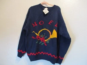 Hasting & Smith Damen 3X Weihnachtspullover blau NOEL Horn Stechpalme Urlaub Vintage - Bild 1 von 6