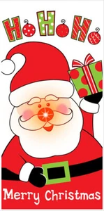 SANTA CLAUS HO HO Scene Setter holiday party wall/door BACKDROP 5' LIGHTS UP!! - Picture 1 of 1