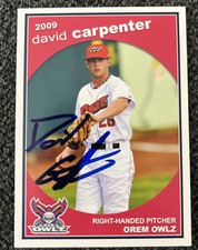 2009 Grandstand Orem David Carpenter Signed Card Autograph