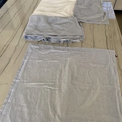 Falda de Colección Tommy Hilfiger Doble Cama Rayas Azul Plisado en Caja + Euro Sham EE. UU. Foto 1 de 4