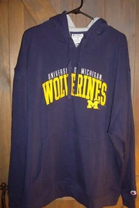 UNIVERSITY OF MICHIGAN WOLVERINES, Champion, Blue Pullover Hoodie 2XL-XXL, NWT!! - Picture 1 of 8