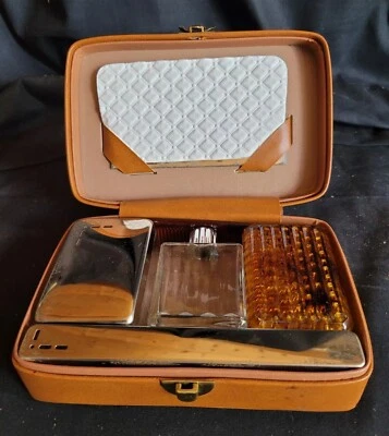 Ancienne Trousse de toilette ancienne en Similicuir - vintage - Photo 1/4