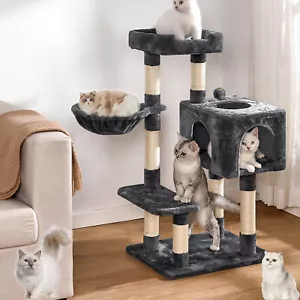 Cat Tree 98cm Cat Scratch Posts Multi-Level Stable Cat Climbing Tower Cat Toy - Picture 1 of 25