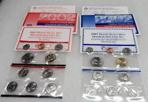 2002 P & D UNCIRCULATED US Mint Coin Set 20 Coins Original Government Packaging - Picture 1 of 5