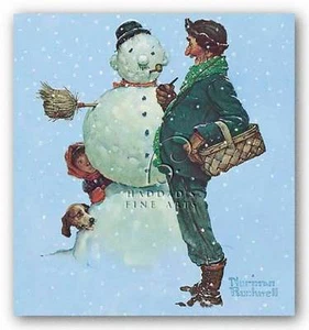 Art Print Snow Sculpturing Norman Rockwell - Picture 1 of 1