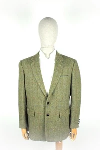 Men's Harris Tweed Green Wool Blazer - Picture 1 of 7