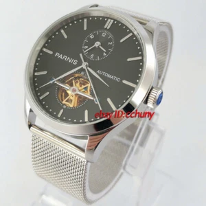 Parnis 43mm JHS34 movimiento automático a prueba de arañazos pantalla trasera acero reloj para hombre - Imagen 1 de 5