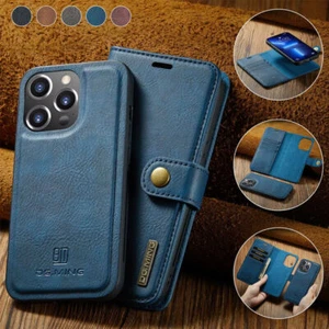 Leather Card Wallet Phone Case For iPhone 16 15 14 13 12 11 Pro Max XR XS 7 8 SE - Picture 1 of 61