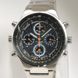 SEIKO Sky Professional Alarm 7T34-0AA0 Men's watch Quartz Tested F/S