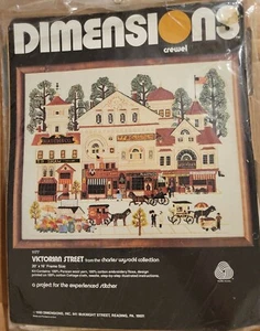 NEW Dimensions VICTORIAN STREET 1177 Crewel Cross Stitch Kit 1980 Wysocki - Picture 1 of 6