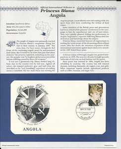 ANGOLA PRINCESS DIANA MEMORIAL First Day Cover (1657) - Picture 1 of 1