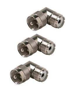 3 Pack UHF PL-259 Male to SO-239 Female Right Angle 90 Degree Adapter Connector - Picture 1 of 1