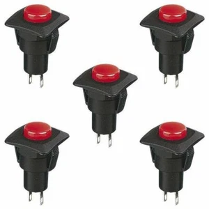 5 x Red On-(Off) Momentary Low Profile Push Button Switch SPST R13-510B - Picture 1 of 1