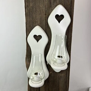 Cottagecore Wooden Wall Sconces Vintage Homco Home Interiors 15 inches Set of 2 - Picture 1 of 9