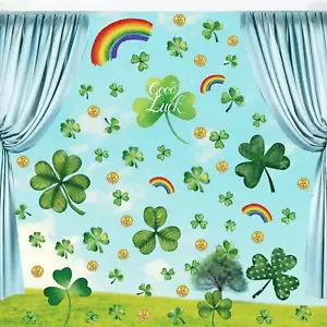 Window Clings ST. Patrick's Day Decor Shamrock 8 Sheets/120Pcs Decorative Window - Picture 1 of 7