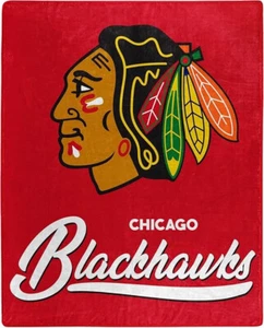 Chicago Blackhawks 50" by 60" Plush Raschel Signature Throw Blanket - NHL - Picture 1 of 1