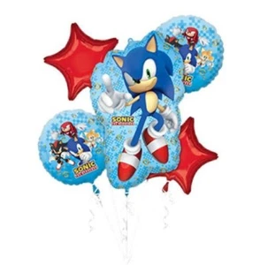 Sonic The Hedgehog 5 Piece Anagram Balloon Bouquet Birthday Party Decorations - Picture 1 of 1