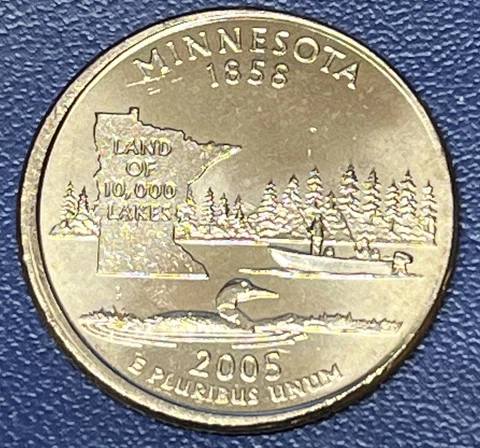 2005-P Minnesota Washington Quarter Partial Collar Error Awesome Condition L@@K! Cover